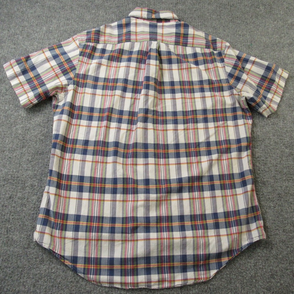 Ralph Lauren Shirt Mens Large Bleeding Madras Fade Plaid Natural Dye Preppy Slim - Picture 3 of 10